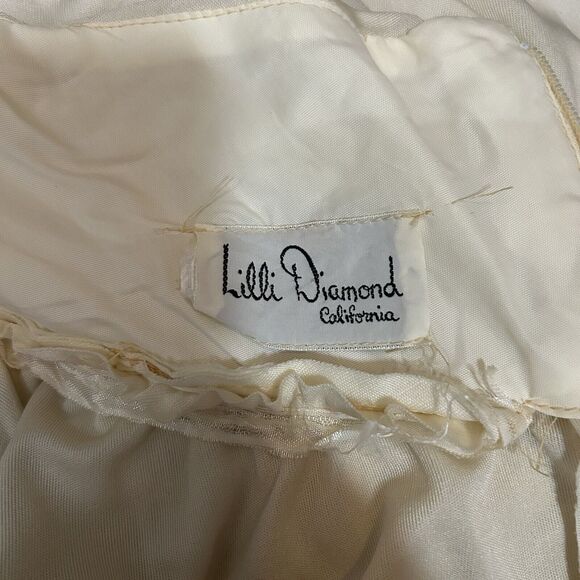 VTG Lilli Diamond of California Long Maxi Dress Gown Lace Halter Size Small 80s - Picture 7 of 10